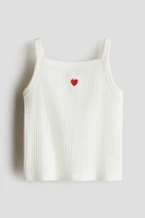 Embroidered-Detail Strappy Top