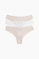 3-pack lace Brazilian briefs