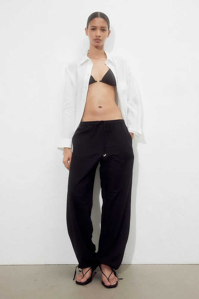 Linen-blend Pull-on Pants