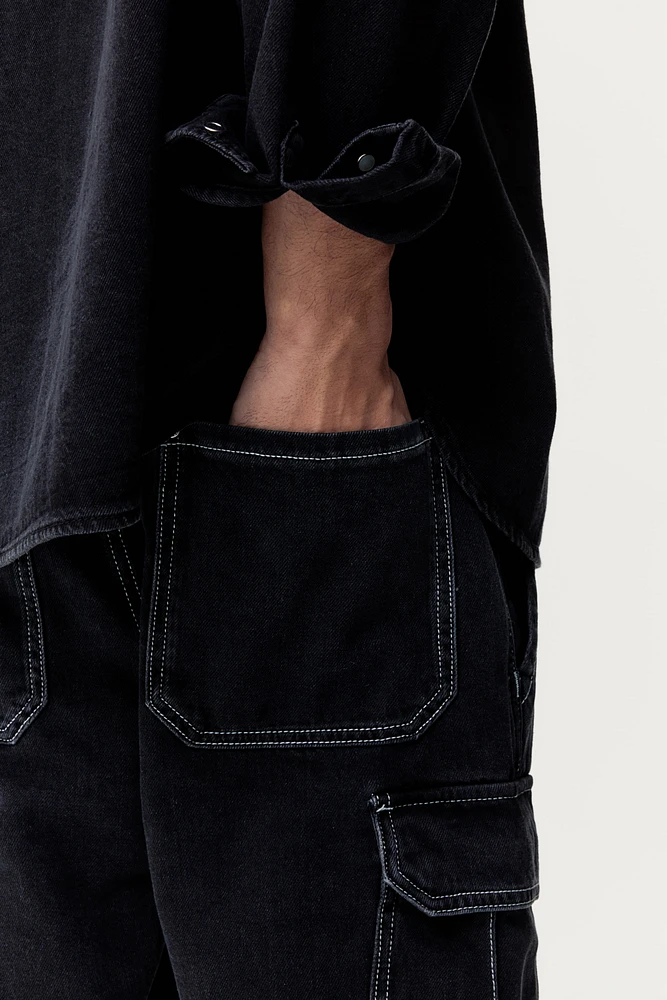 Loose Cargo Denim Joggers