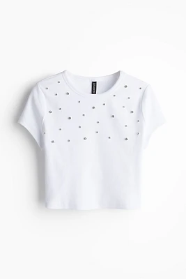 Embellished Cropped T-shirt