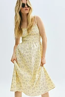 Robe en nid d'abeille avec bretelles à nouer