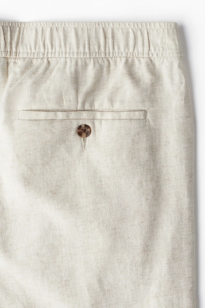 Regular Fit Linen-blend Shorts