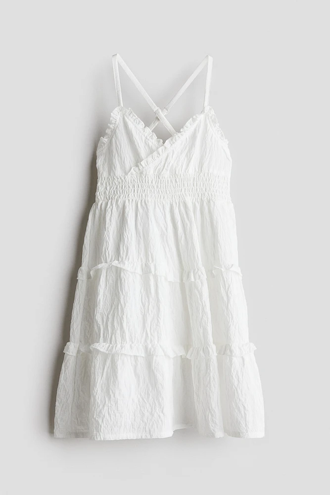 Robe smockée à volants