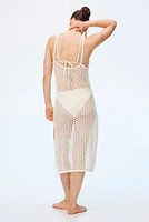 Hole-Knit Mini Beach Dress
