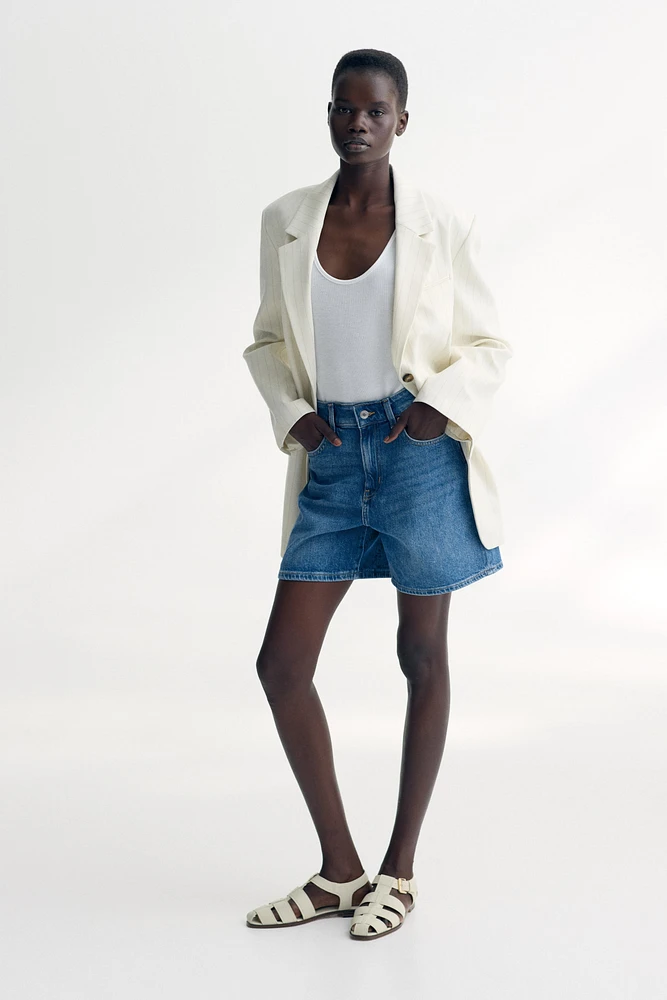 Short taille haute en denim