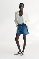 Short taille haute en denim