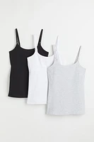 MAMA Lot de 3 hauts d'allaitement bretelles fines