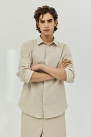 Regular Fit Linen-blend Shirt