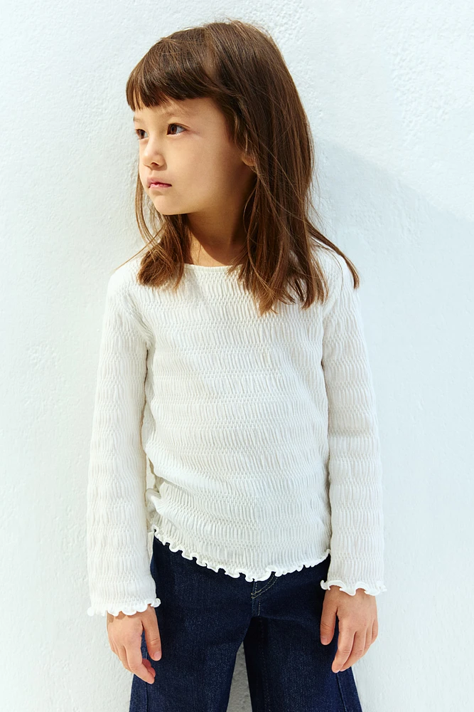 Smocked Jersey Top