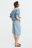Short en denim haut du genou