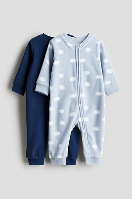 2-pack Fleece Zip-up Pajama Jumpsuits