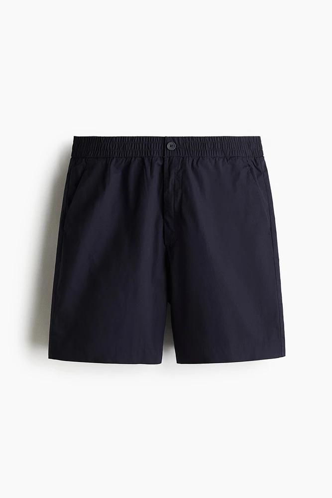Short coupe décontractée en popeline