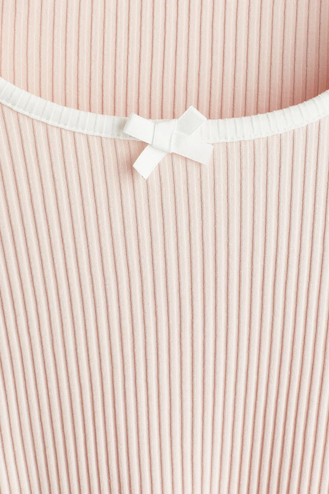 Ribbed Top with Overlocked Trim