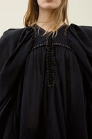 Robe en coton froissé