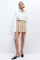 Cropped Drawstring-detail Shirt