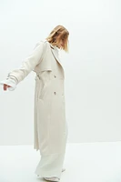 Brushed-Finish Twill Trench Coat