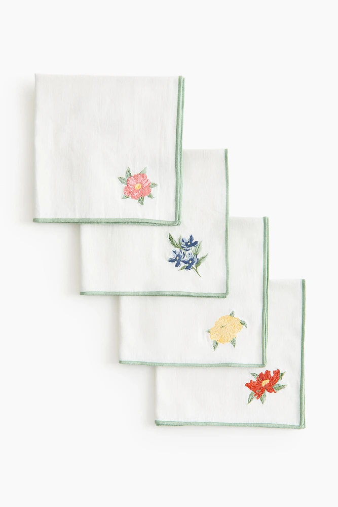 Lot de 4 serviettes de table rayées