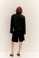 Distressed-look Shoulder-pad Jacket