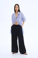 Wide-Leg Linen-Blend Pants