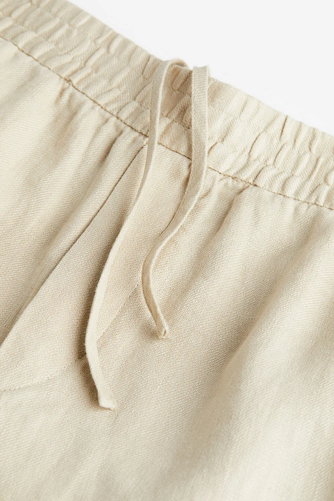 Regular Fit Linen Shorts