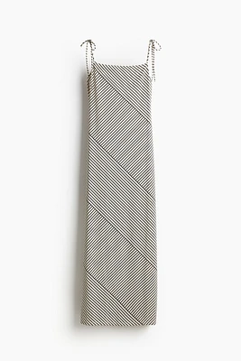 Tie-shoulder-strap Midi Dress