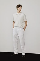 Regular Fit Rib-knit Polo Shirt