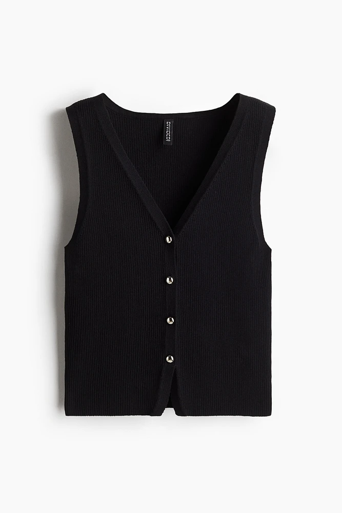 Button-Front Sweater Vest