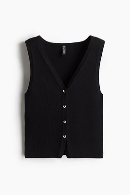 Button-Front Sweater Vest