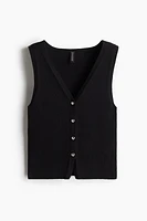 Button-Front Sweater Vest