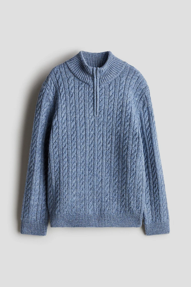 Cable-Knit Half-Zip Sweater