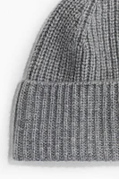 Tuque en tricot côtelé de laine cachemire