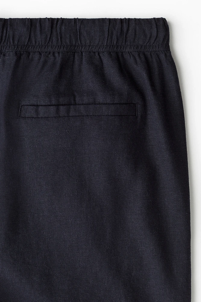 Short coupe décontractée en lin mélangé