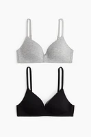 2-pack Padded Soft-cup Cotton Bras