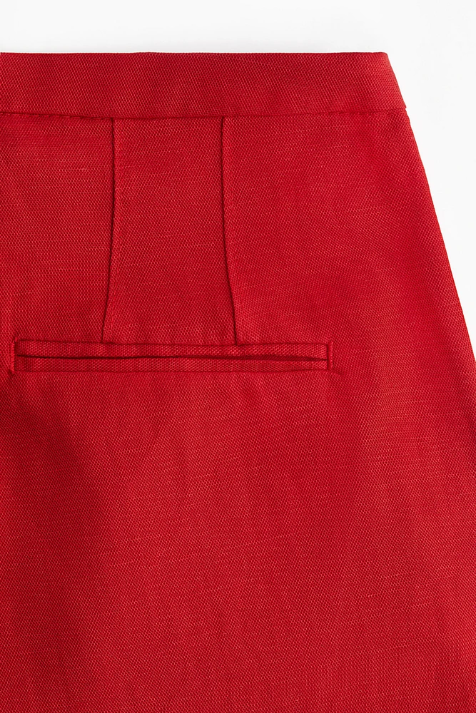 Wide-Leg Linen-Blend Pants