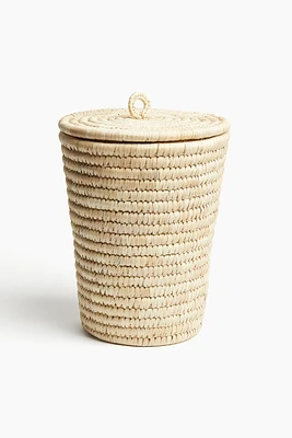 Braided Straw Wastebasket