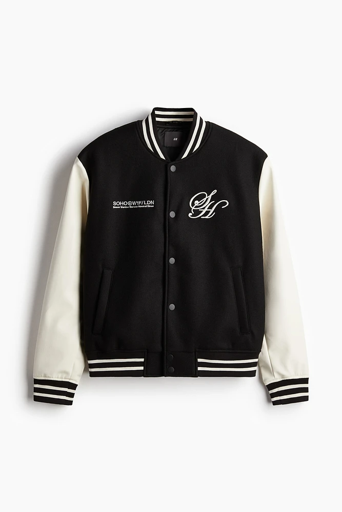 Loose Fit Baseball Jacket