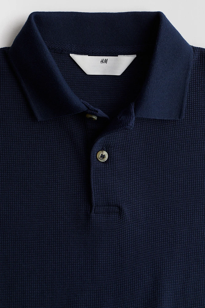 Waffled Polo Shirt