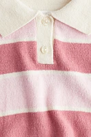 Rib-Knit Polo Sweater