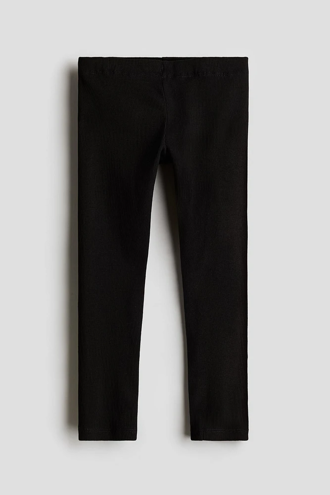 Legging en jersey côtelé