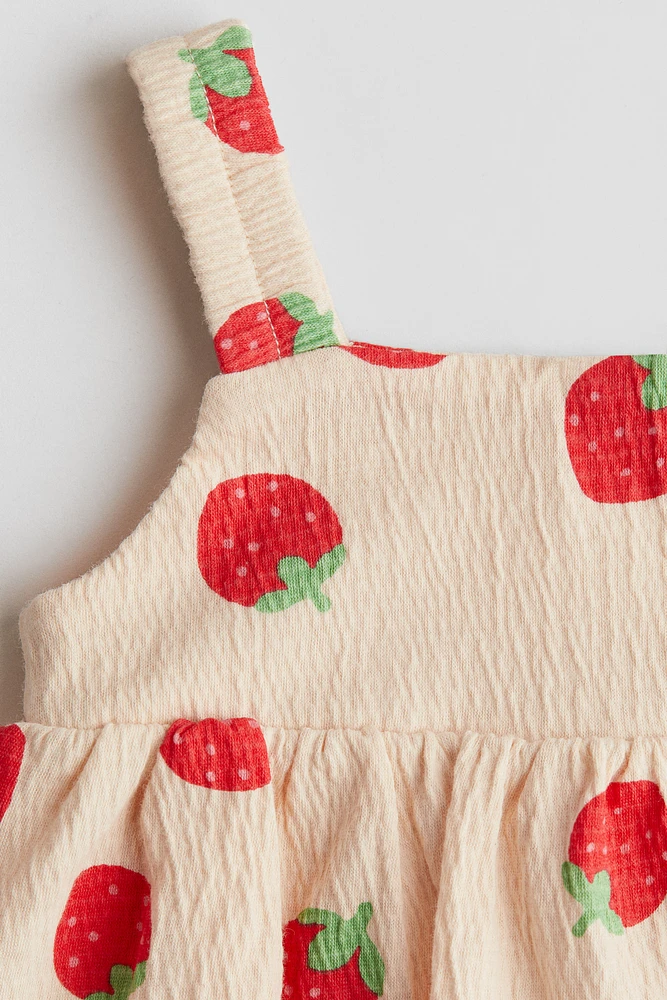 Crinkled Bubble-Hem Dress