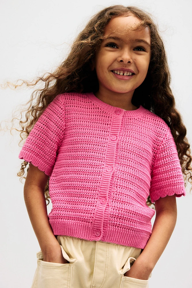 Pointelle-Knit Cardigan