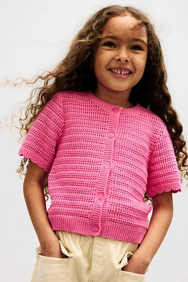 Pointelle-Knit Cardigan