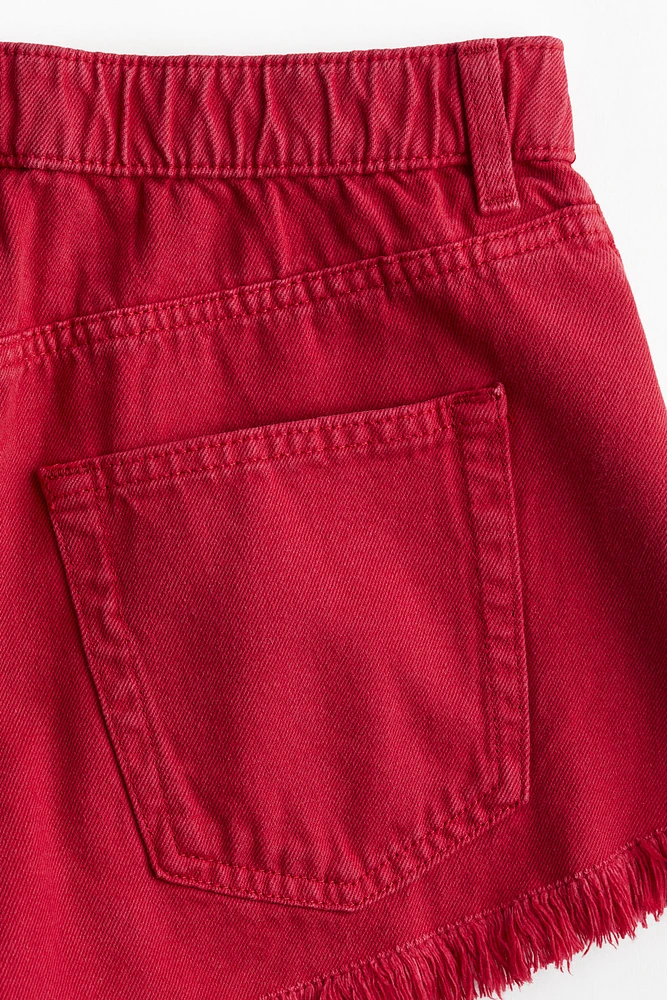 Frayed-Edge Denim Shorts