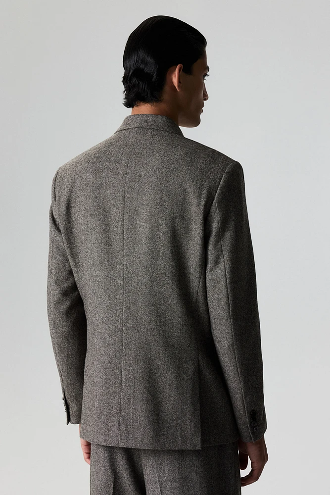 Regular Fit Wool-Blend Double-Breasted Jacket