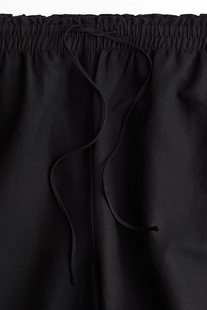 Wide-Leg Linen-Blend Pants