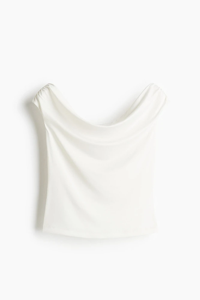 Haut épaules nues à effet drapé
