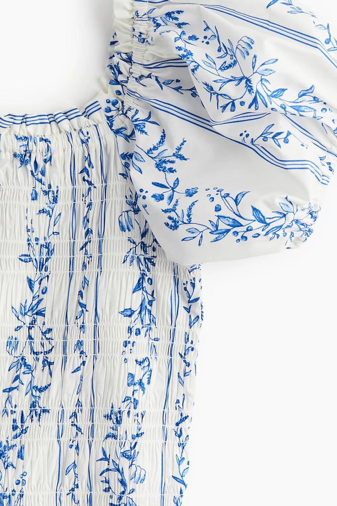 Robe épaules nues en popeline