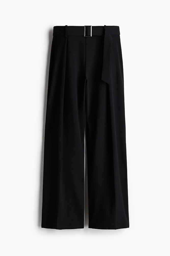 Wide Pants with Belt Detail