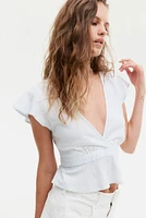 Linen-Blend Blouse